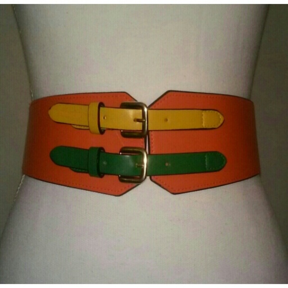 Orange Double Strap Waist Belt - Picture 2 of 3
